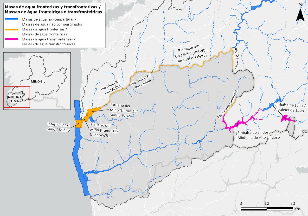 2_Plano categoría masas de agua Miño- Limia