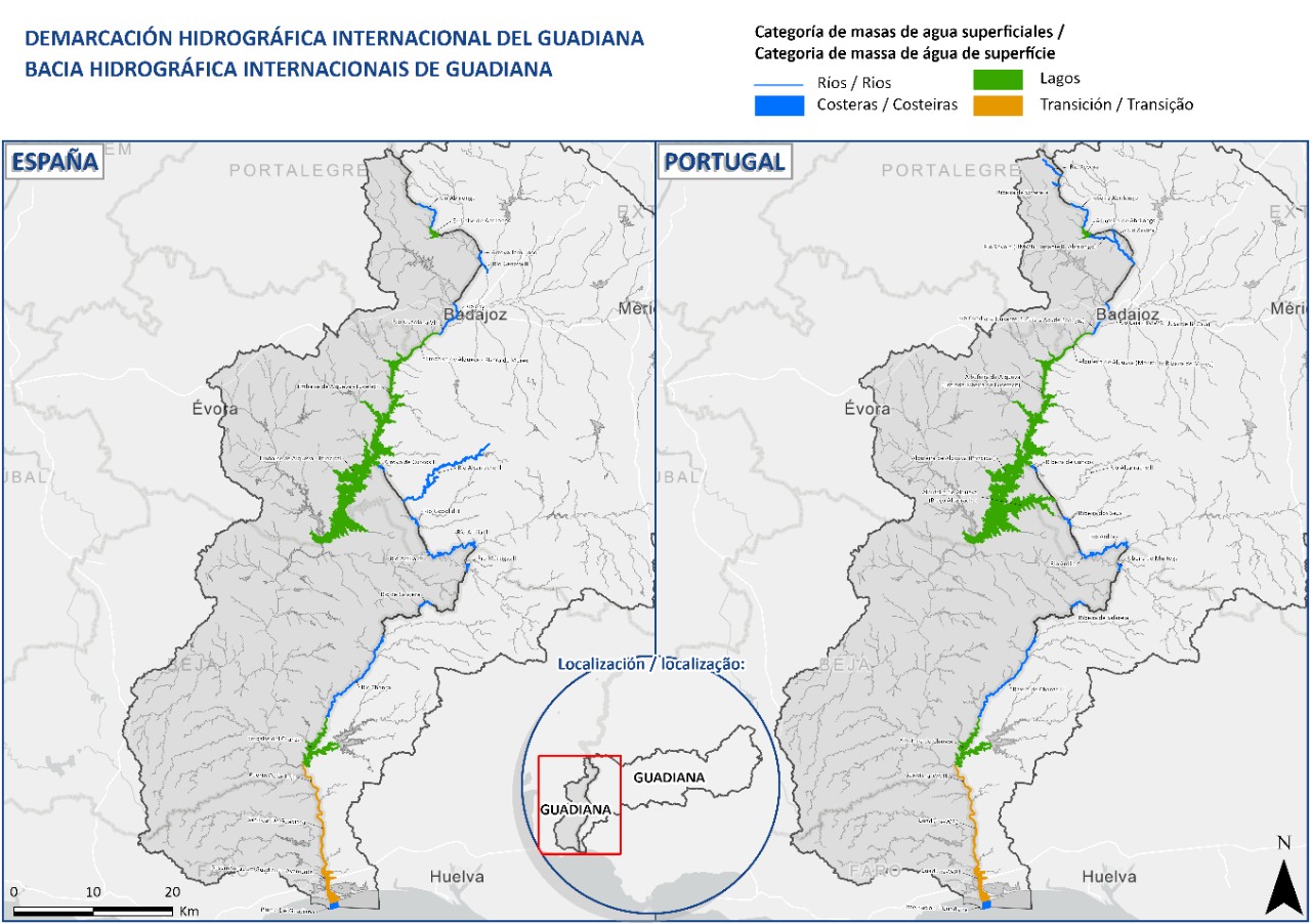 Categoría de masas de agua DH Guadiana
