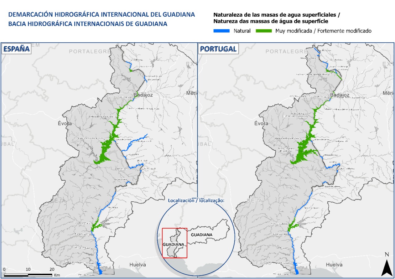 Categoría de masas de agua DH Guadiana